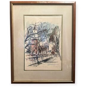 Williamsburg VA Prints Set of 2 Duke of Bruton Parish Church & The Capital VTG